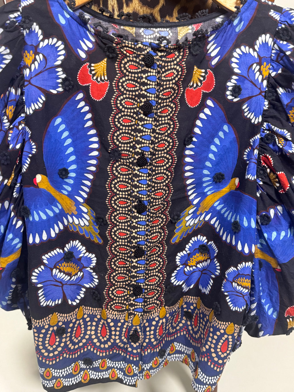 Farm Rio Ainika Sparkle Short-Sleeve Blouse