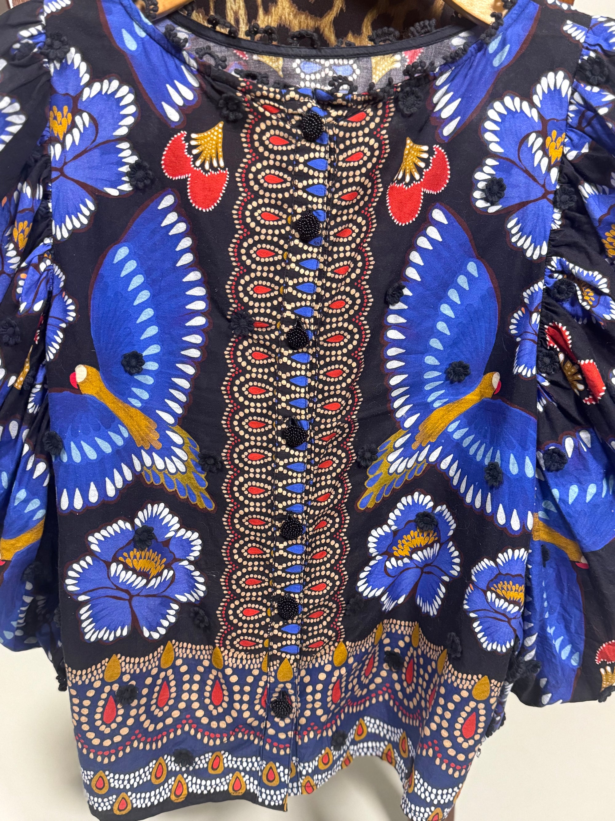 Farm Rio Ainika Sparkle Short-Sleeve Blouse