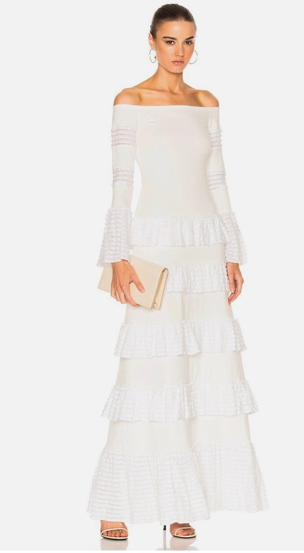 Alexis White Tiered Skylar Dress
