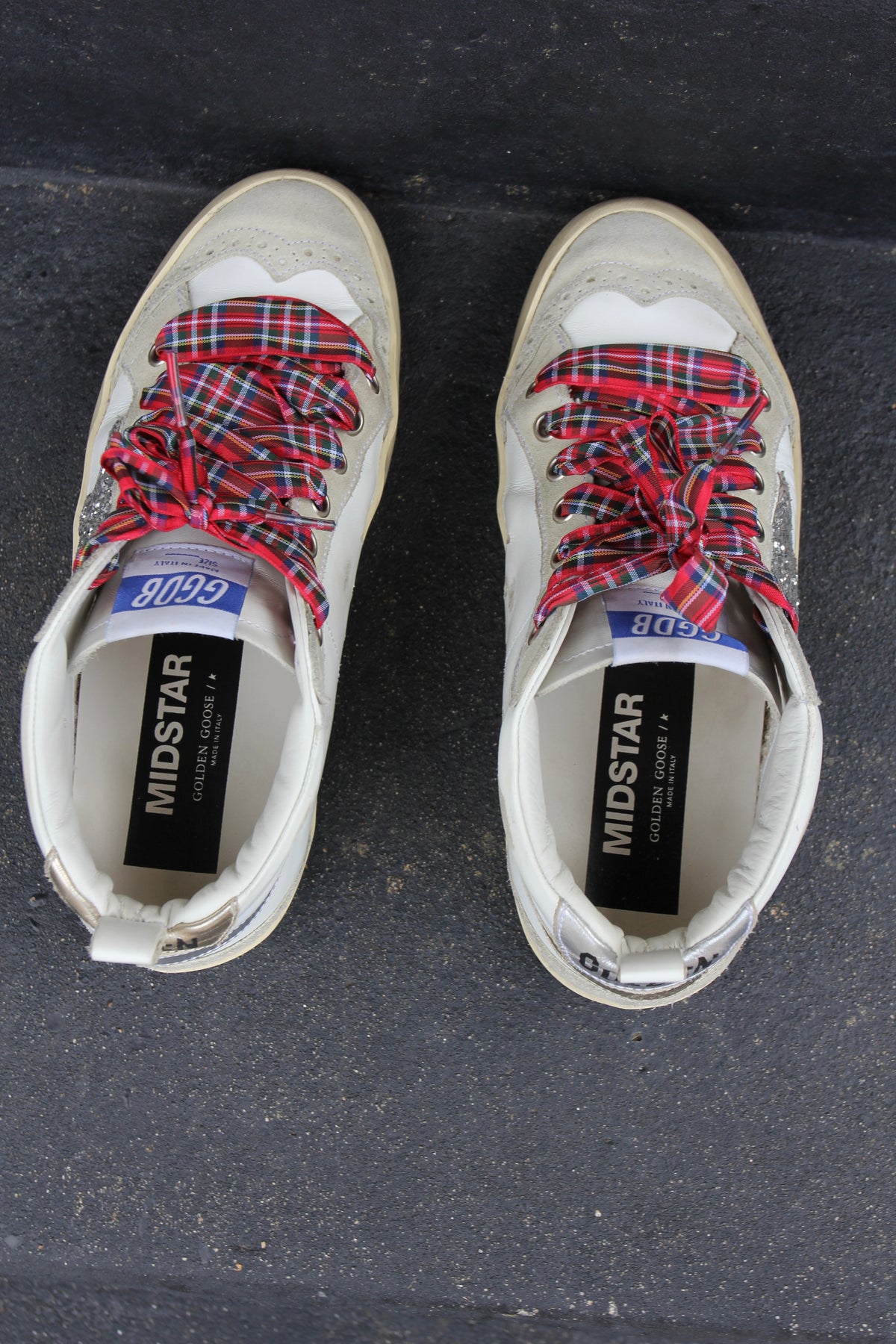 Golden Goose Mid Star “Follow Your Heart” Glitter Sneakers