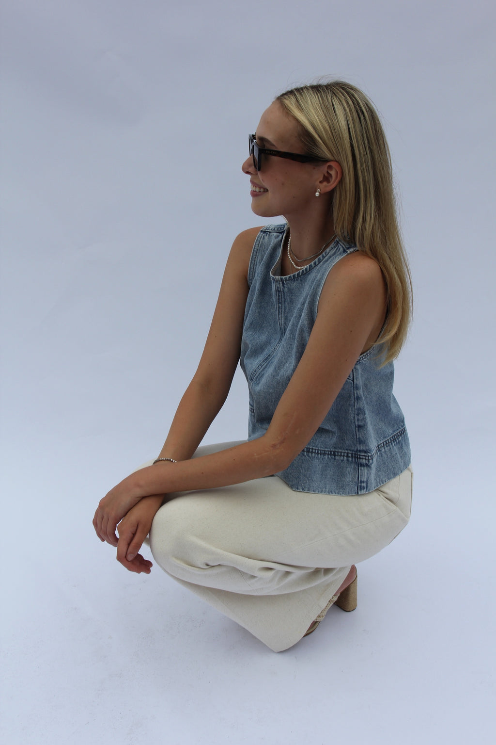 Pistola Rue Sleeveless Denim Top