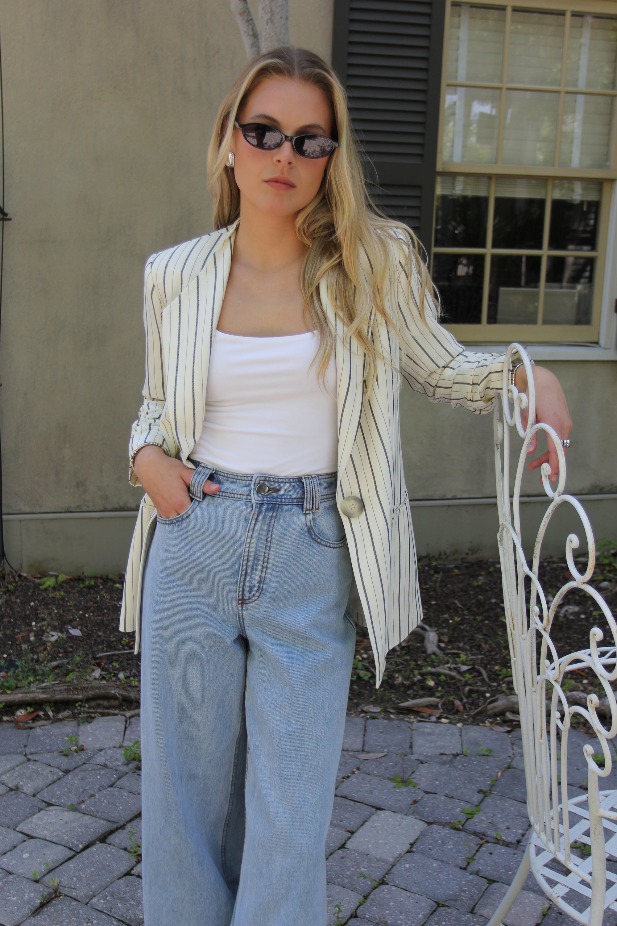 Relaxed Pinstripe Blazer