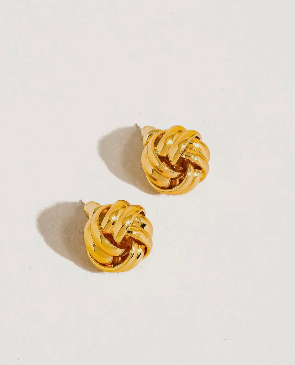 Gold Basket Weave Stud Earring