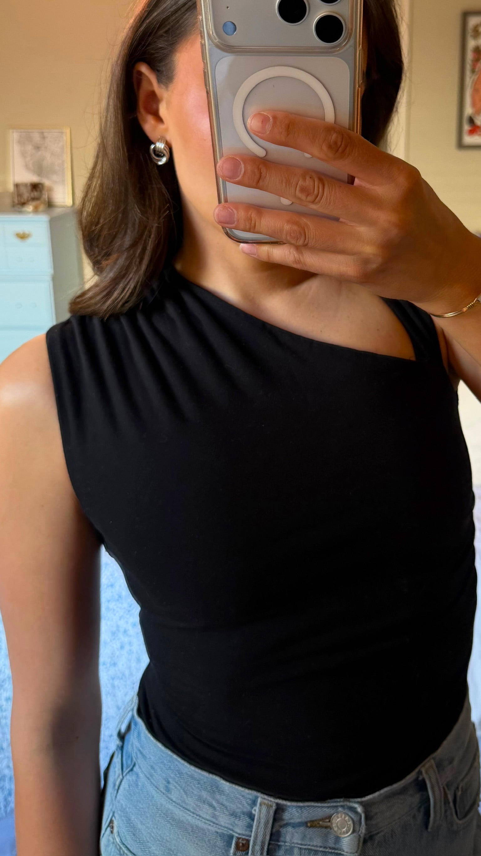 Black Asymmetrical Tank