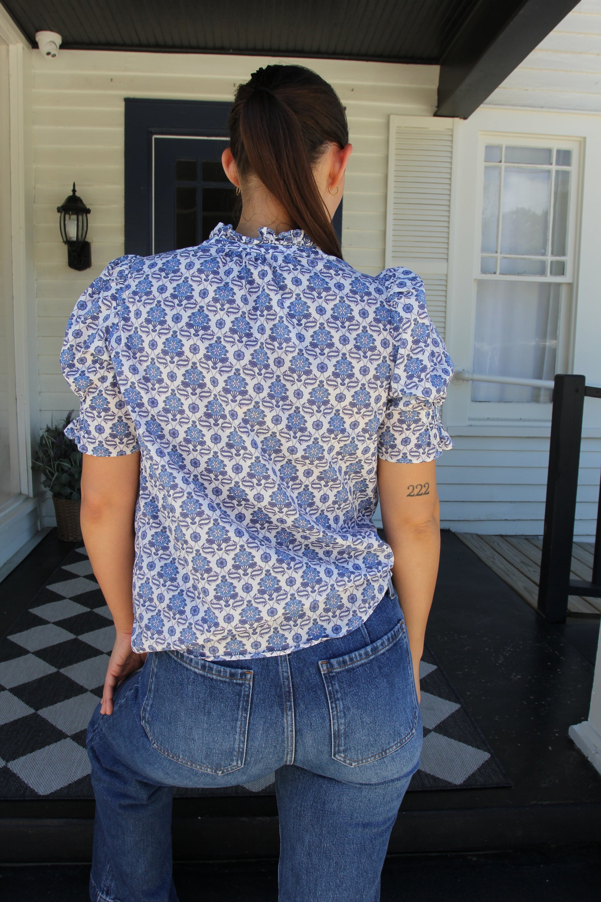 Laroque Blue and White Top