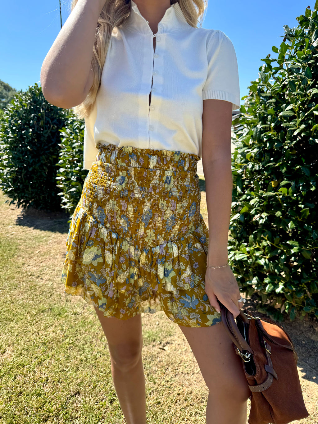 NWT Gold Calista Print Skirt