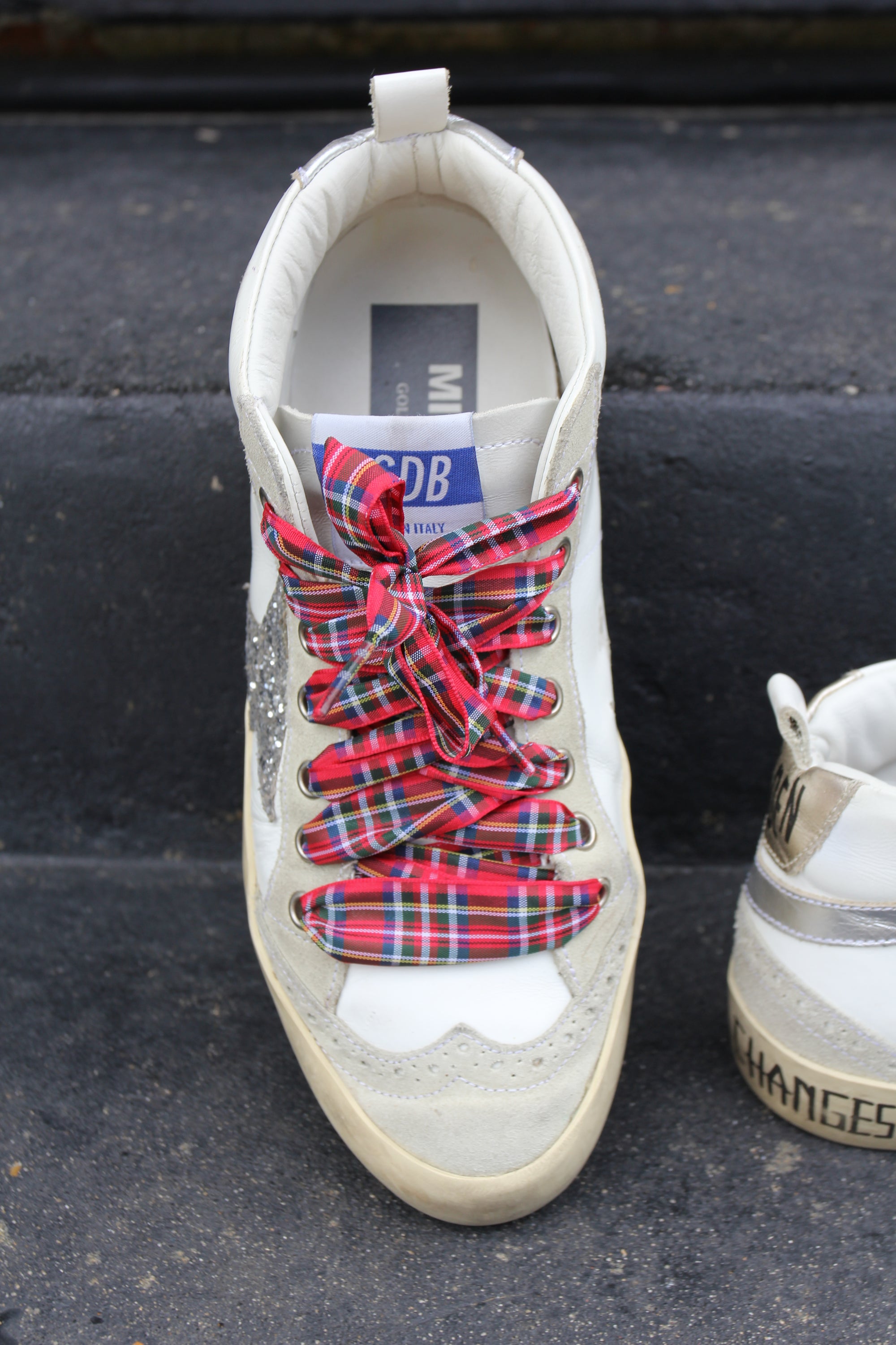 Golden Goose Mid Star “Follow Your Heart” Glitter Sneakers