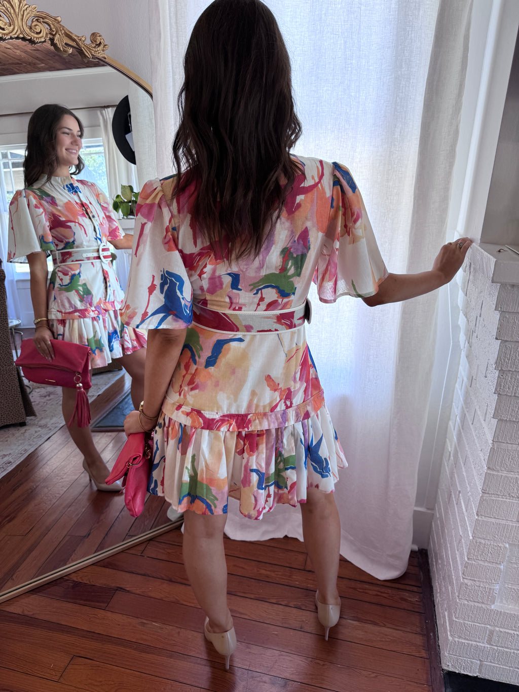 Abstract Belted Mini