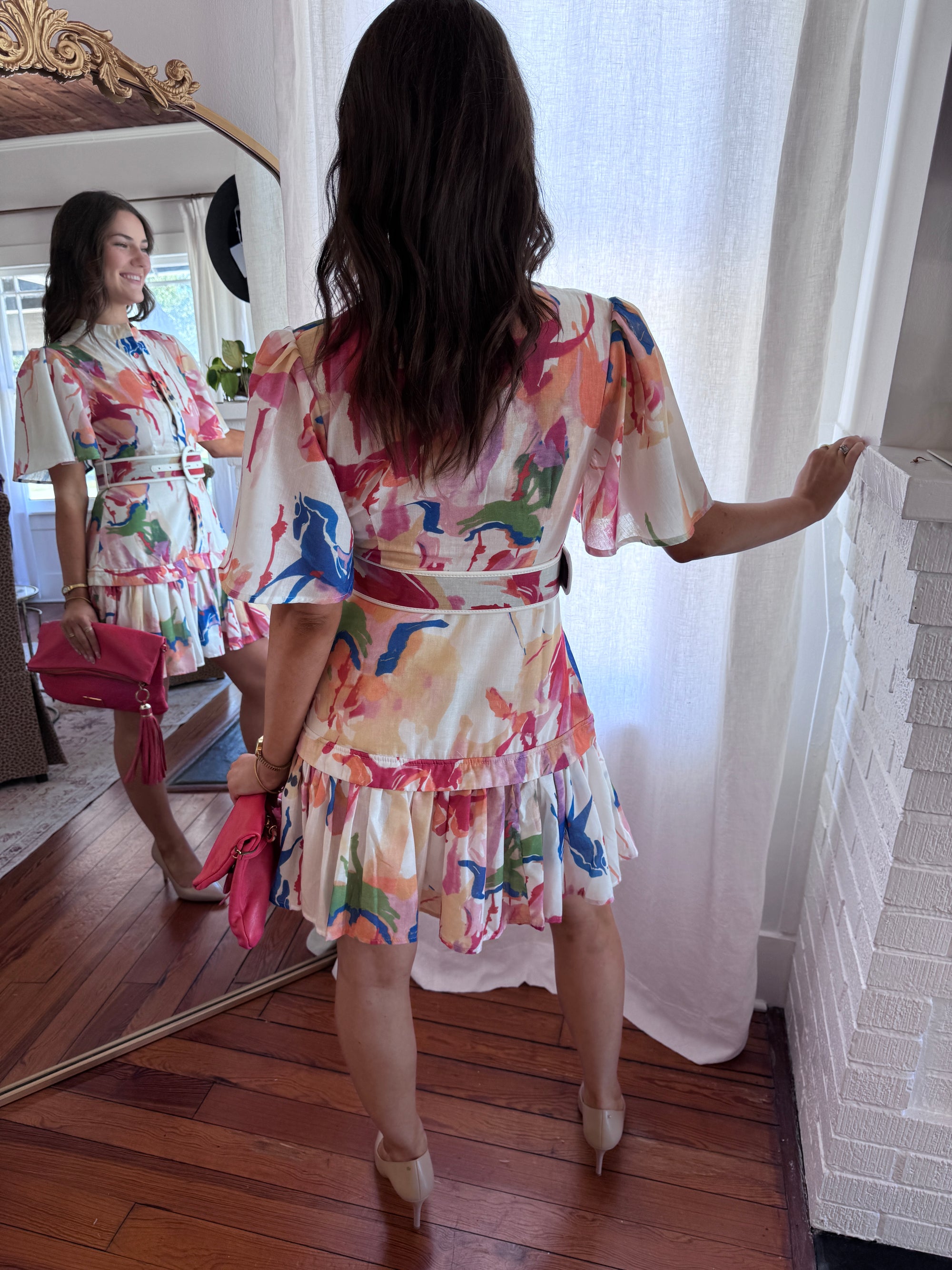 Abstract Belted Mini