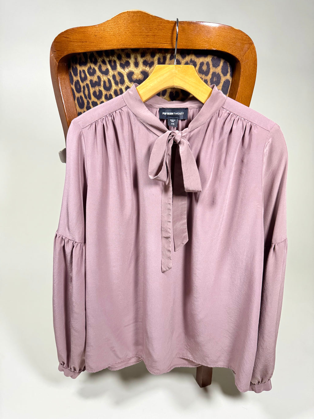 Mauve Tie Neck Blouse