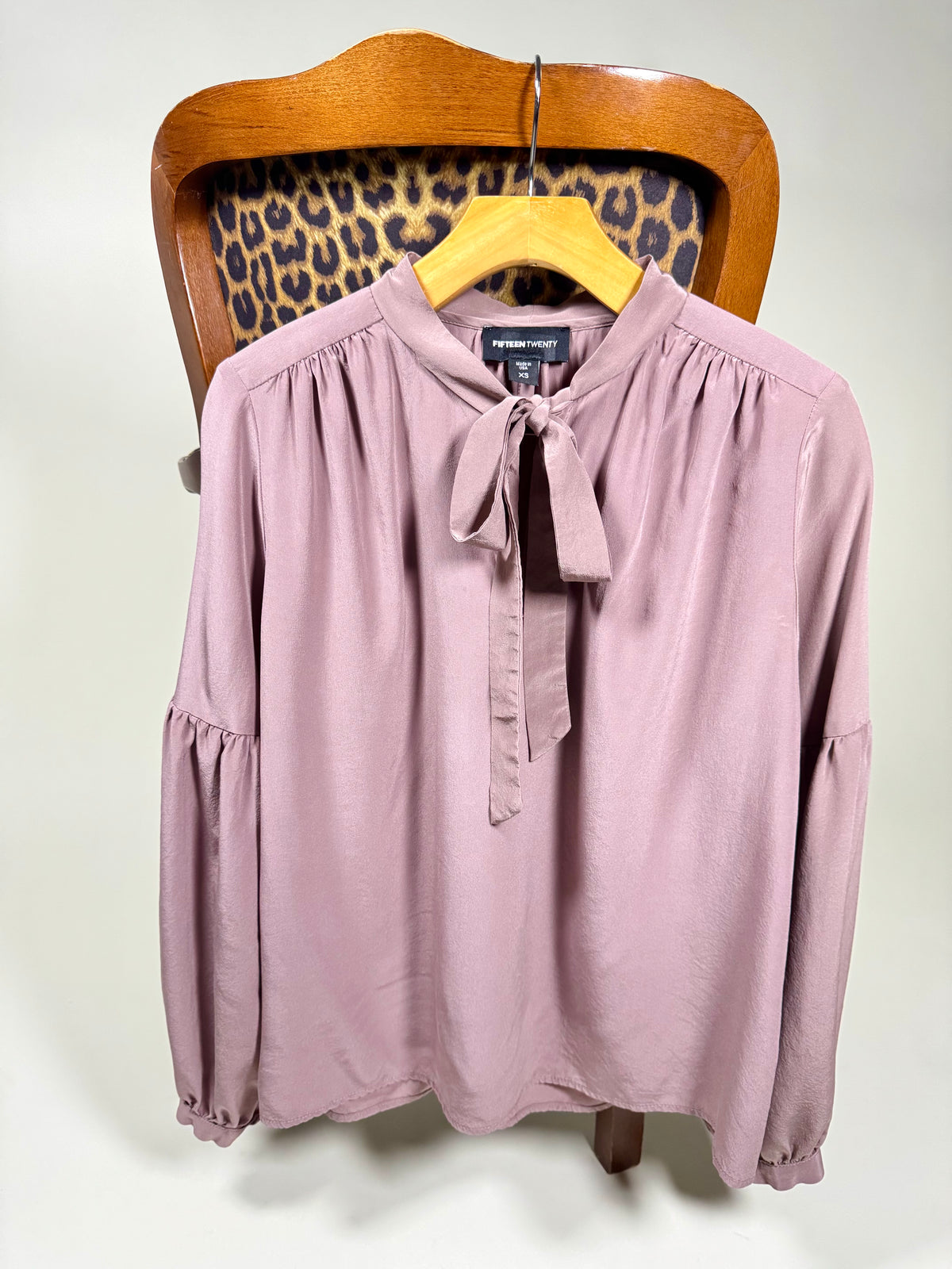 Mauve Tie Neck Blouse