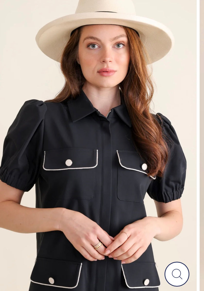 Sedge Black Celine Shift Dress