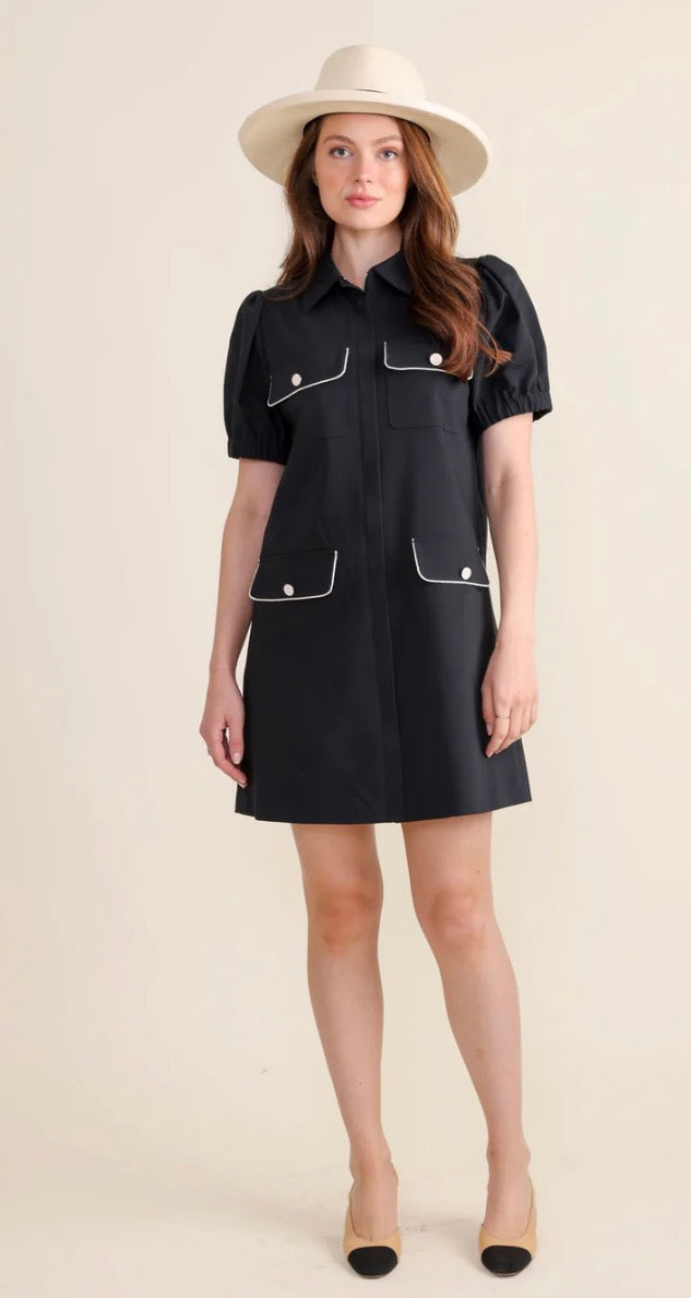 Sedge Black Celine Shift Dress