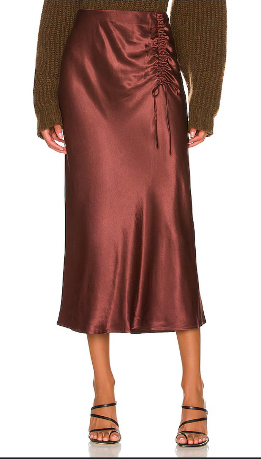 NWT Rails Mischa Satin Midi Skirt