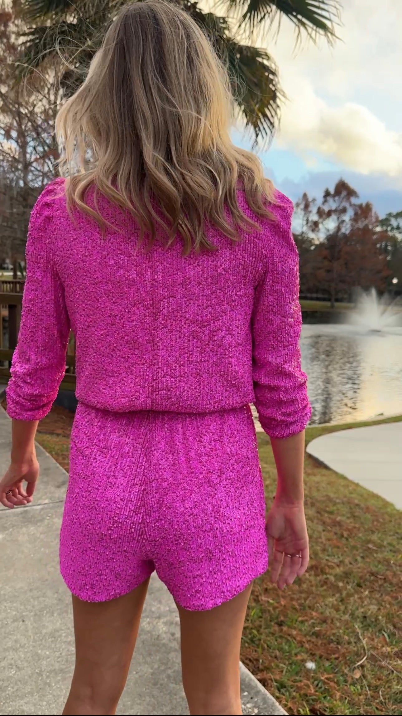Generation Love Hot Pink Sequin Romper