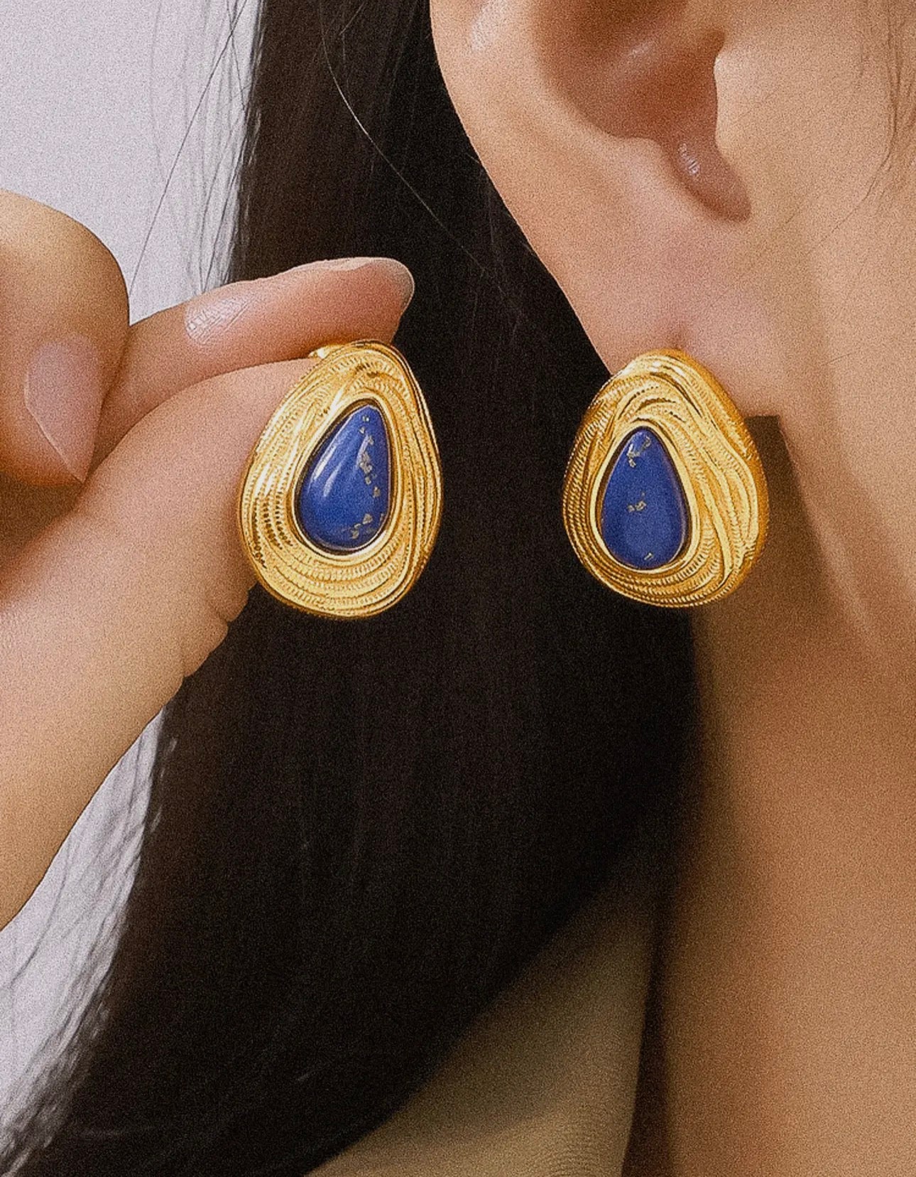 Vintage Blue Stud Earrings