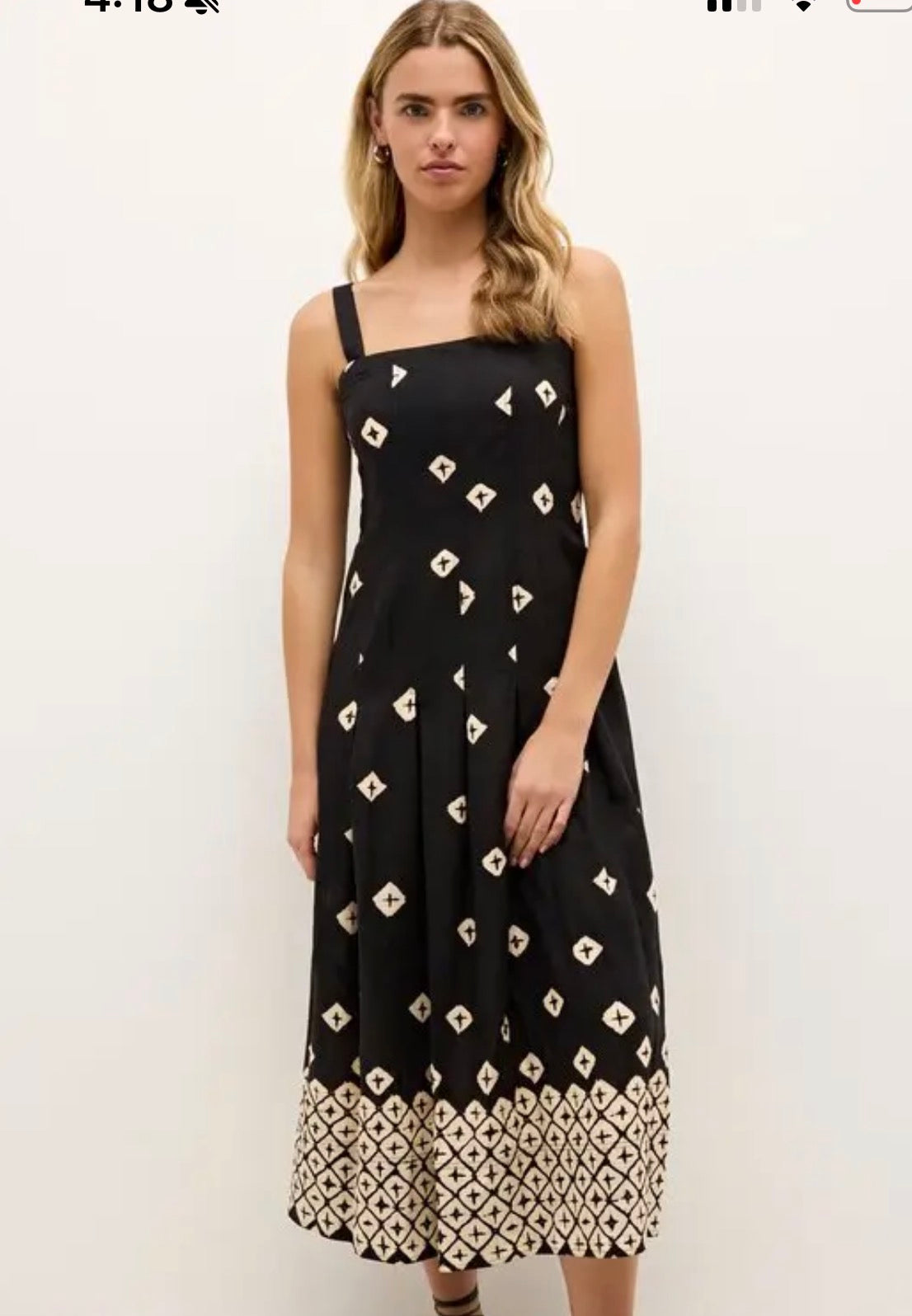 Marie Oliver Dixon Square Neck Linen Midi Dress