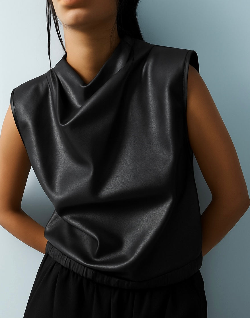 NWT Faux Leather Top
