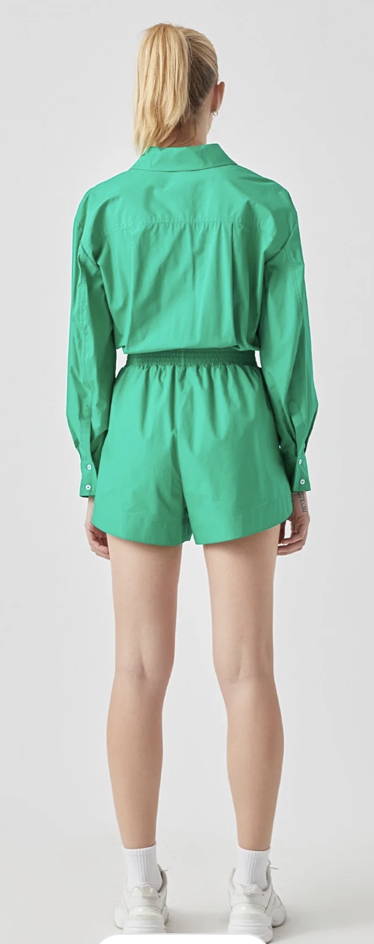 Grey Lab Kelly Green Romper
