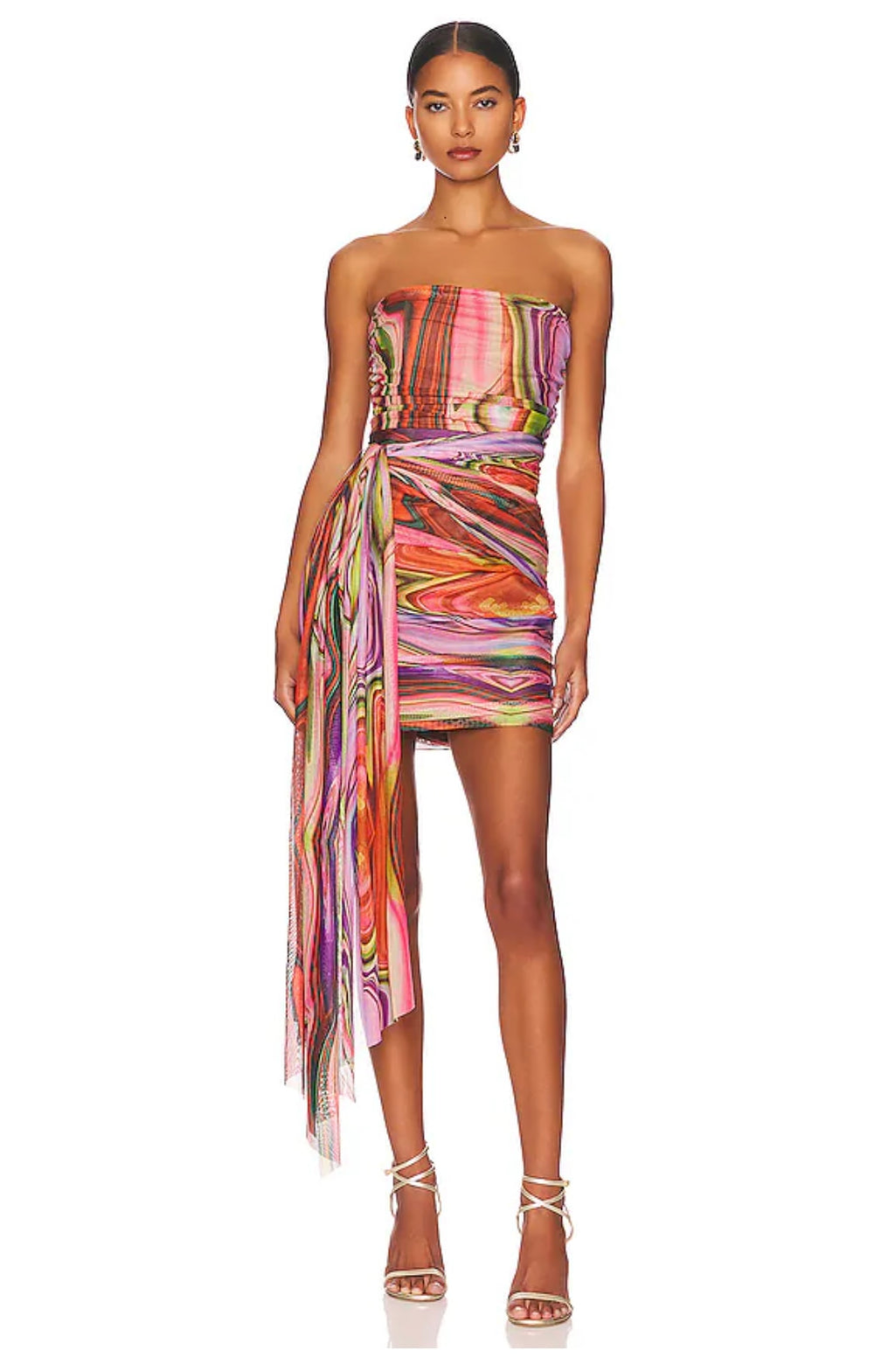 Elliatt Nala Marble Strapless Mini Dress