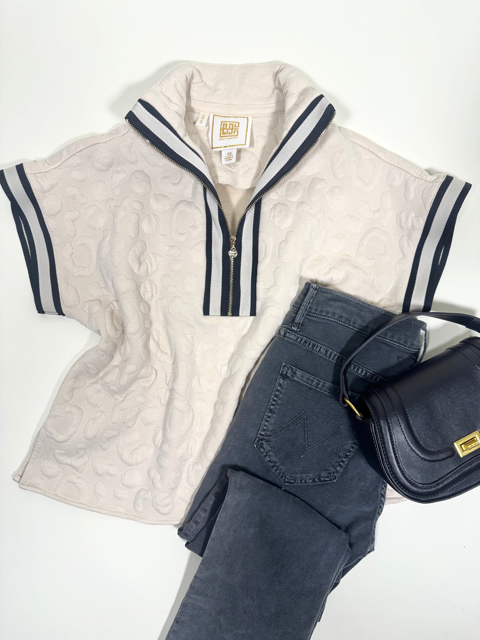 Leopard Half Zip