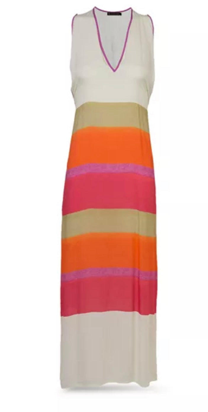 ViX Paula Hermanny Hiva Viola Stripe Maxi Dress Swim Cover-Up