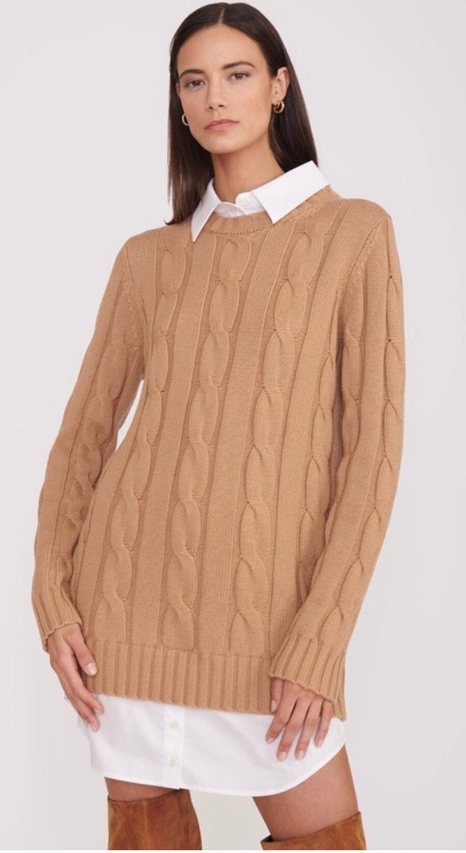 STAUD ALDRIN DRESS CAMEL WHITE