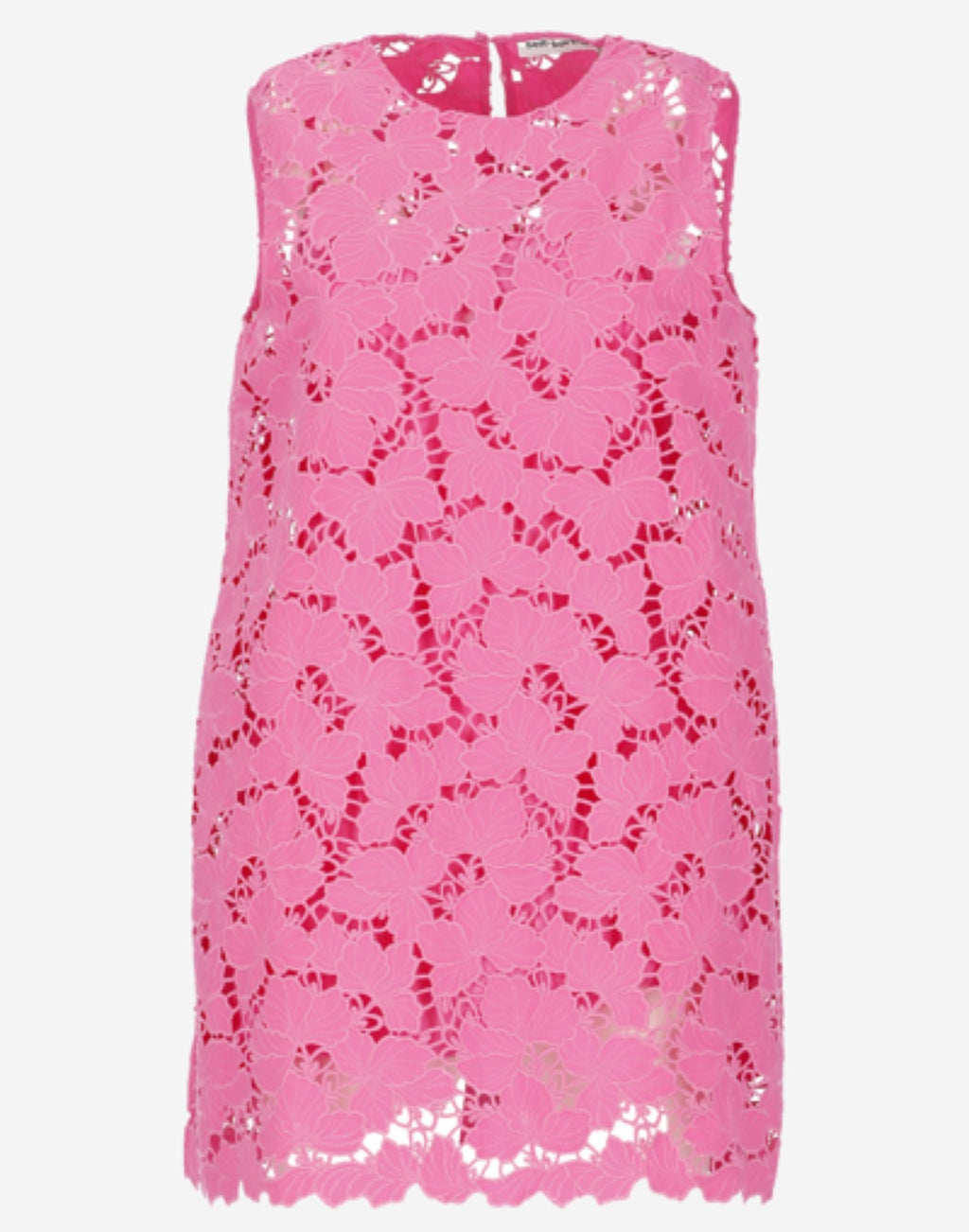 Self Portrait Cotton Lace Mini Dress in Pink