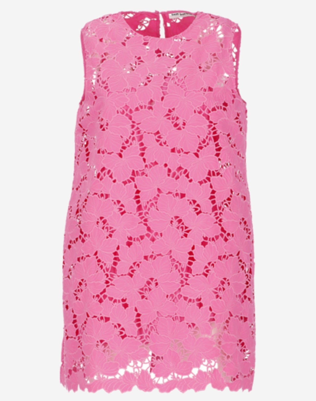 Self Portrait Cotton Lace Mini Dress in Pink