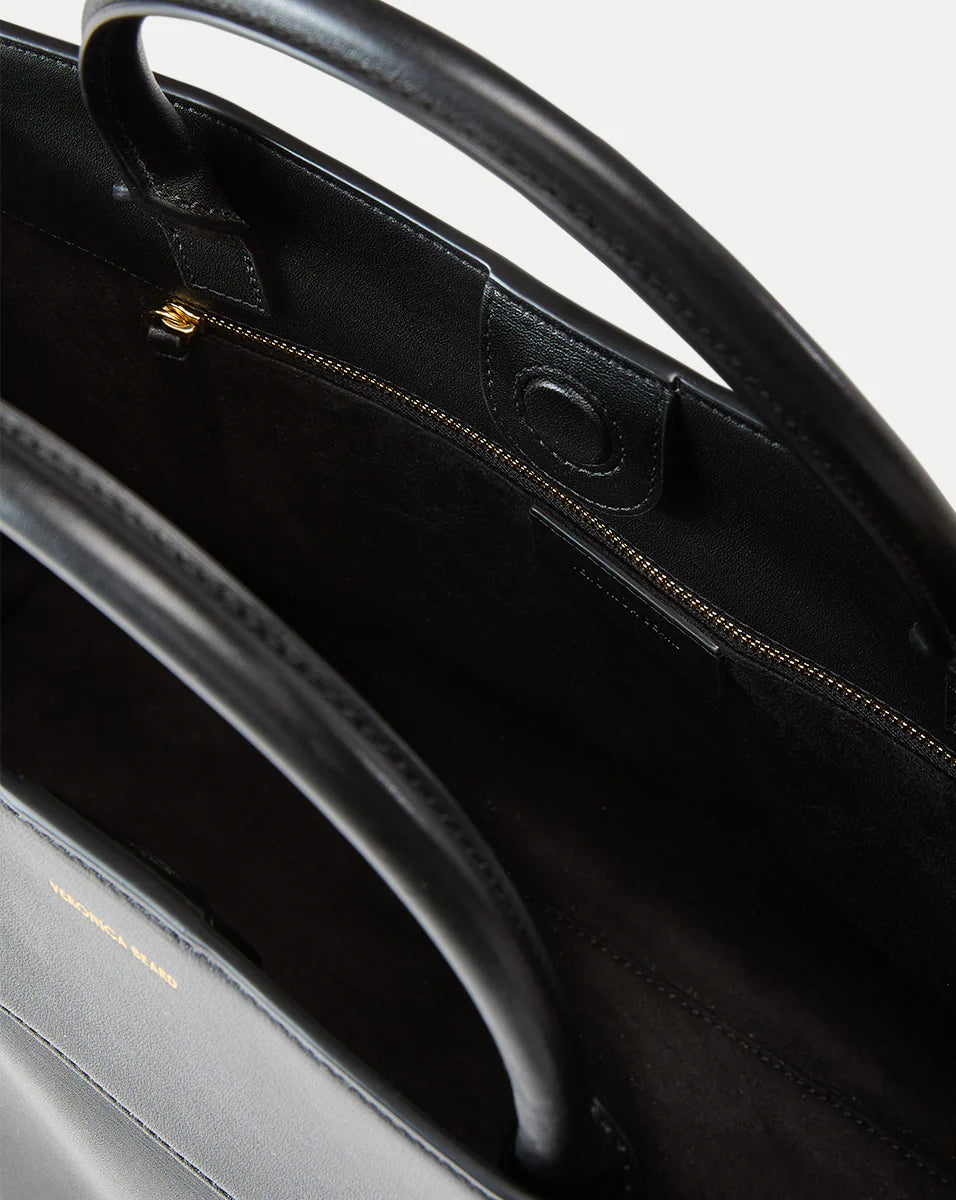 Veronica Beard Large Dash Bag in Black Leather