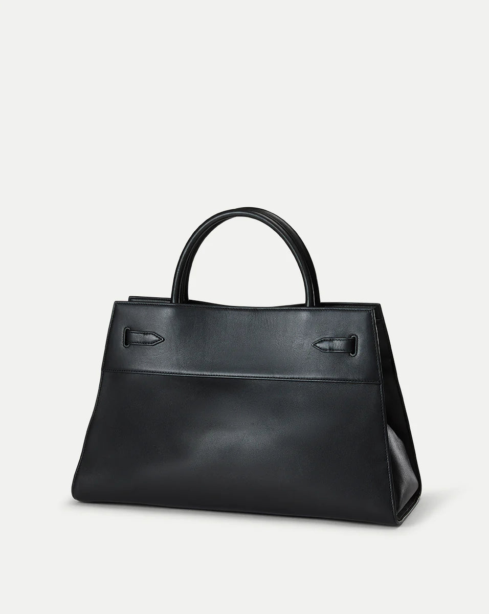 Veronica Beard Large Dash Bag in Black Leather