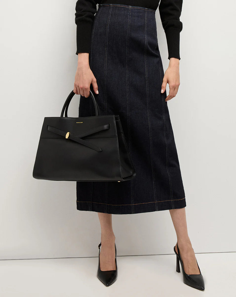 Veronica Beard Large Dash Bag in Black Leather