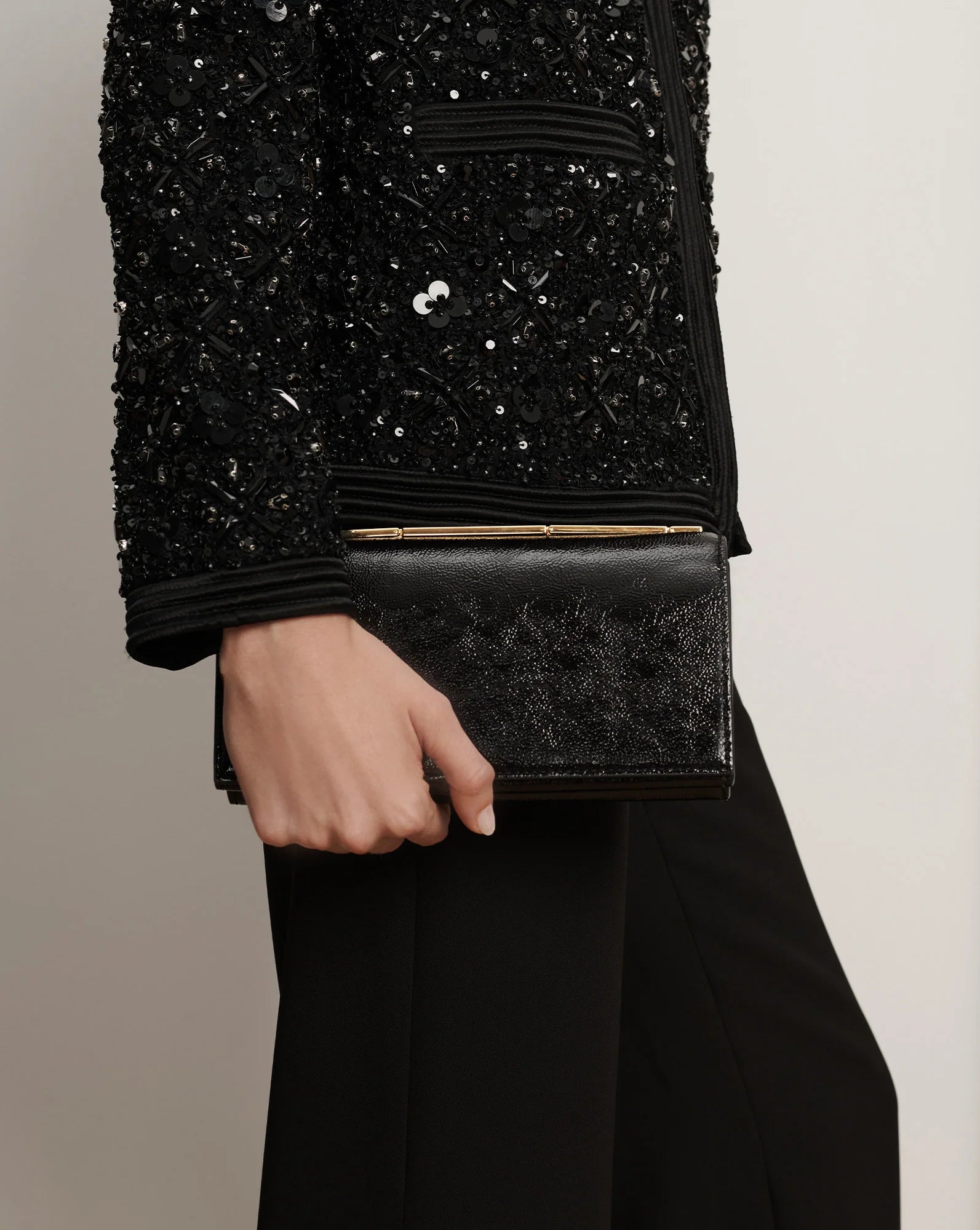 Veronica Beard Barre Patent Leather Clutch