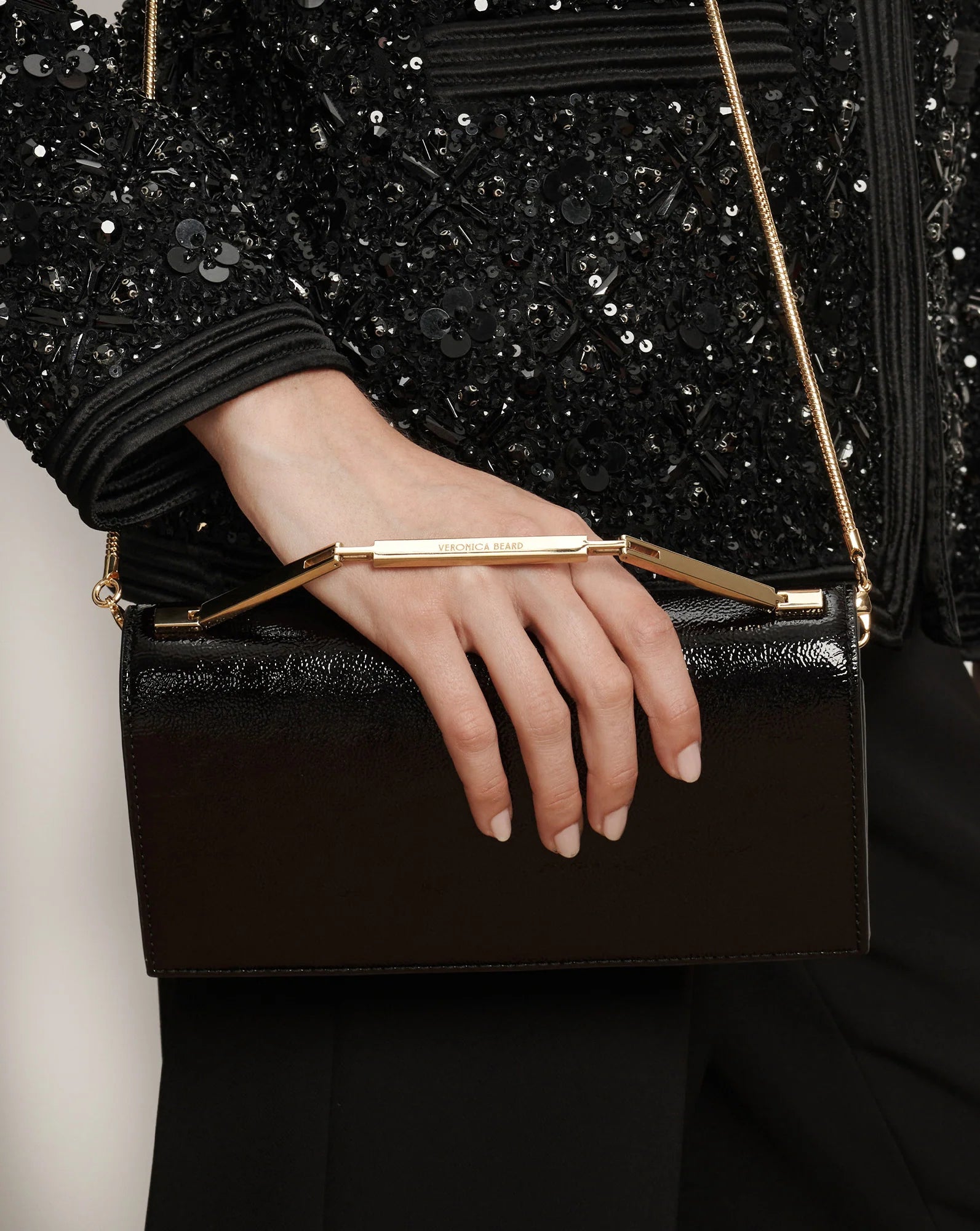 Veronica Beard Barre Patent Leather Clutch
