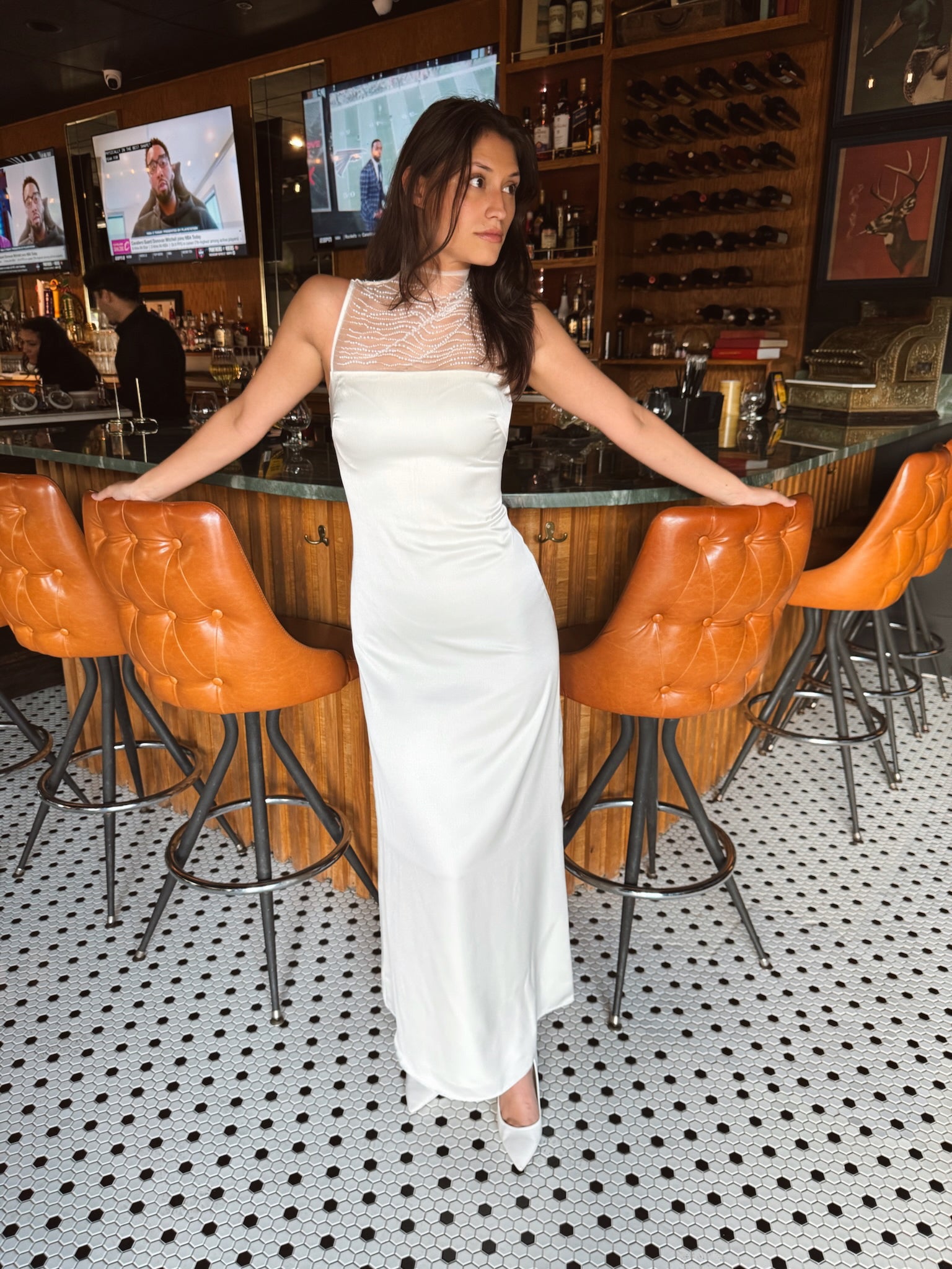 NWT Elliatt - Margot Satin Gown in White