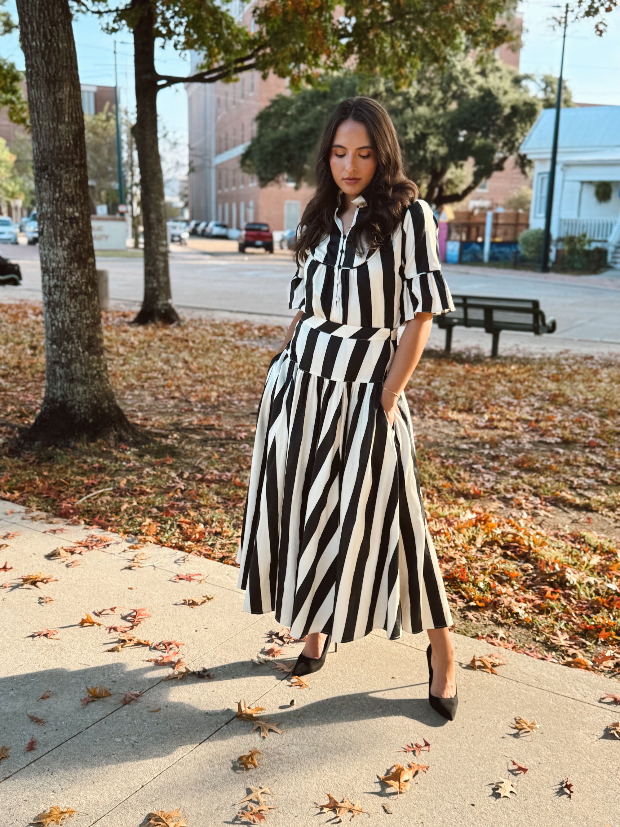 S’edge Black and White Striped Top