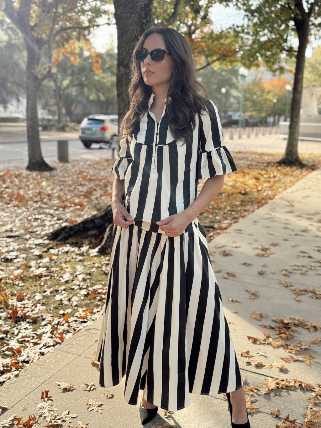 S’edge Black and White Striped Top