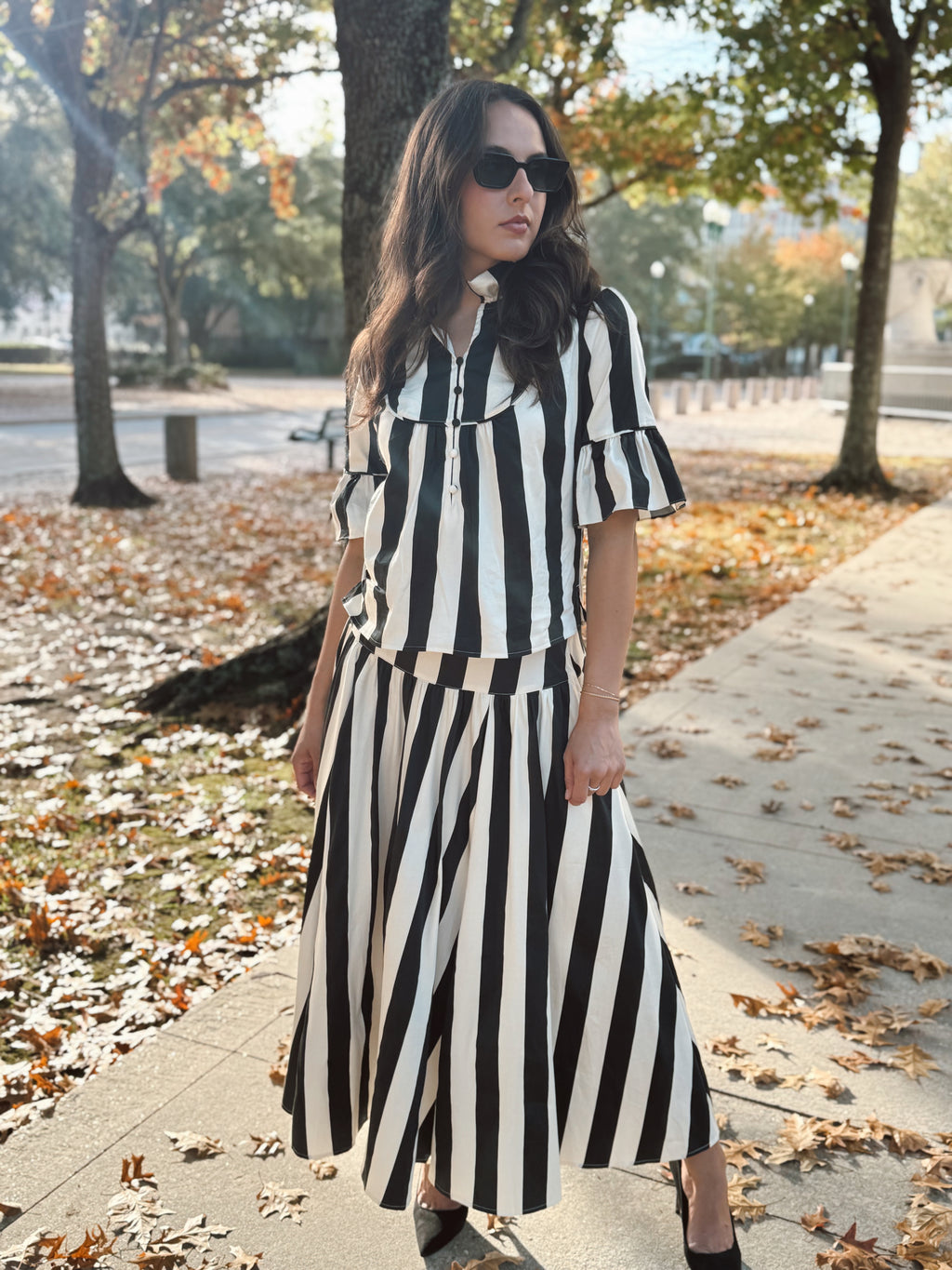 S’edge Black and White Striped Top