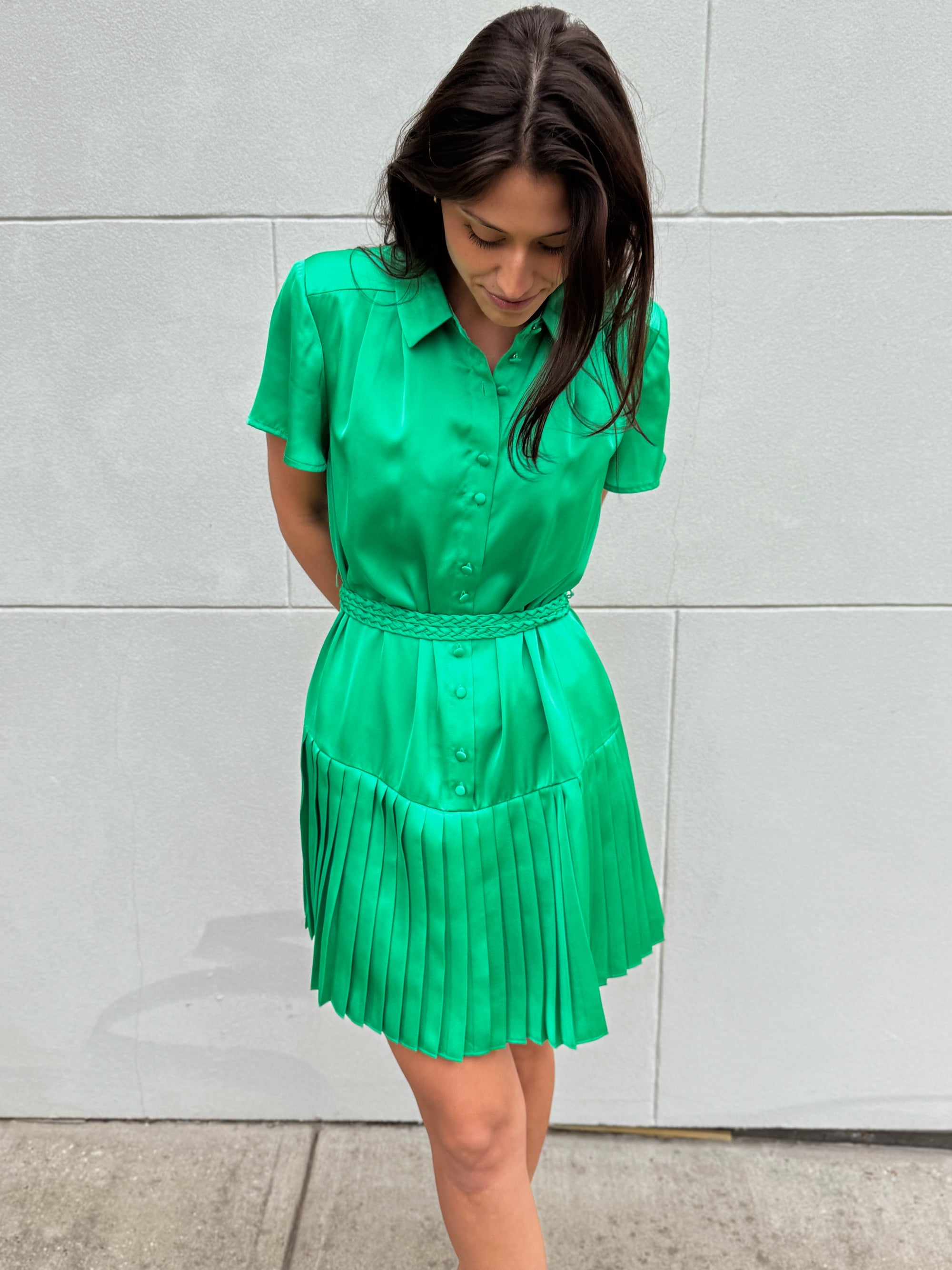 Alden Adair Green Silk Dress