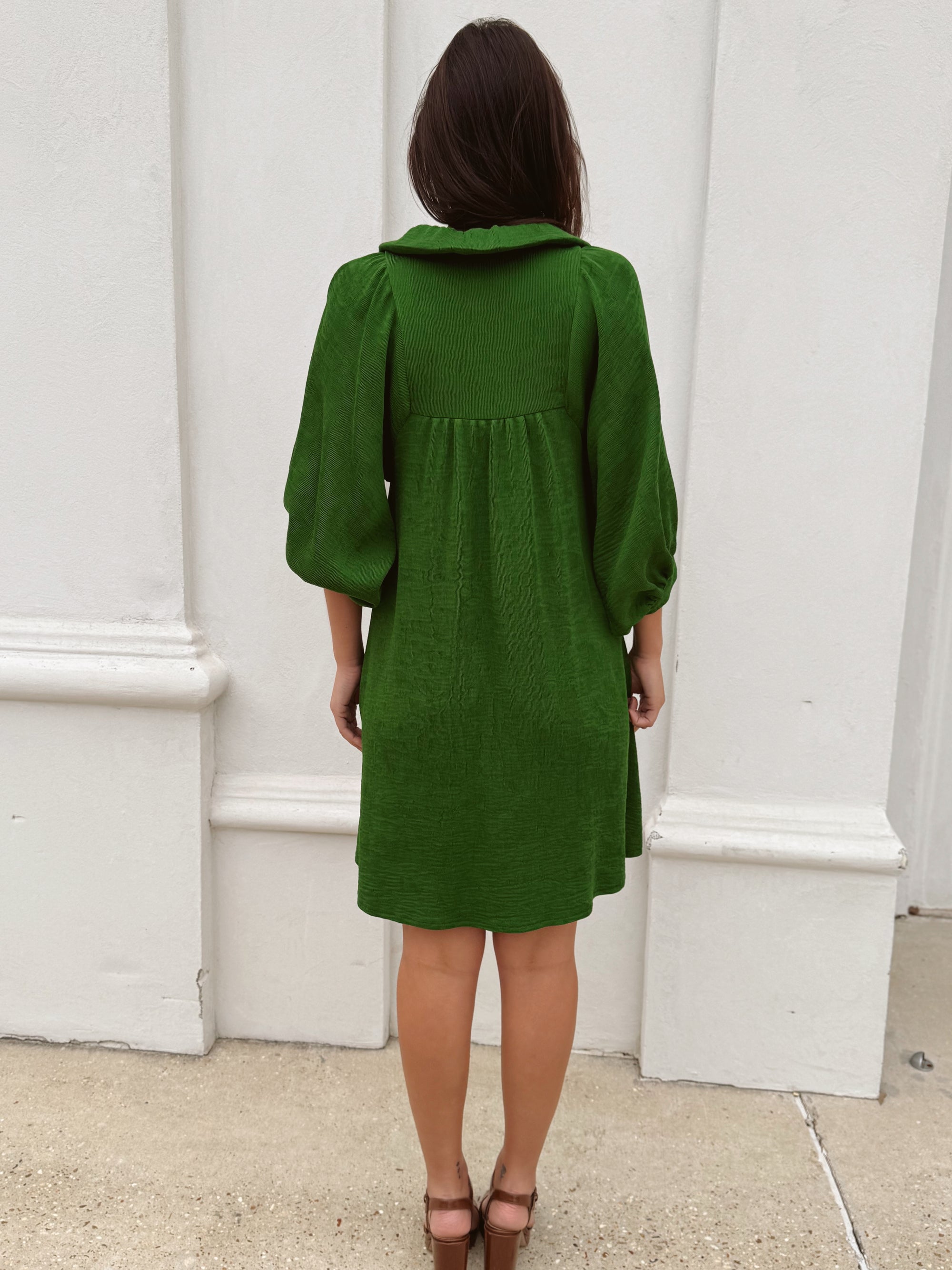 Emily McCarthy Green Corduroy Dress