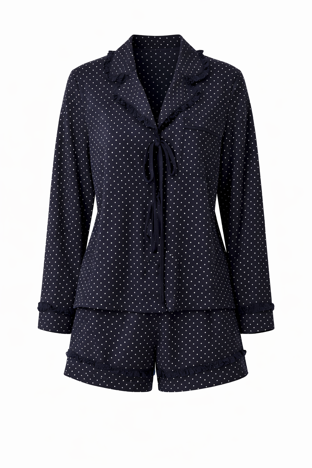 Navy and White Polka Dot PJ’s