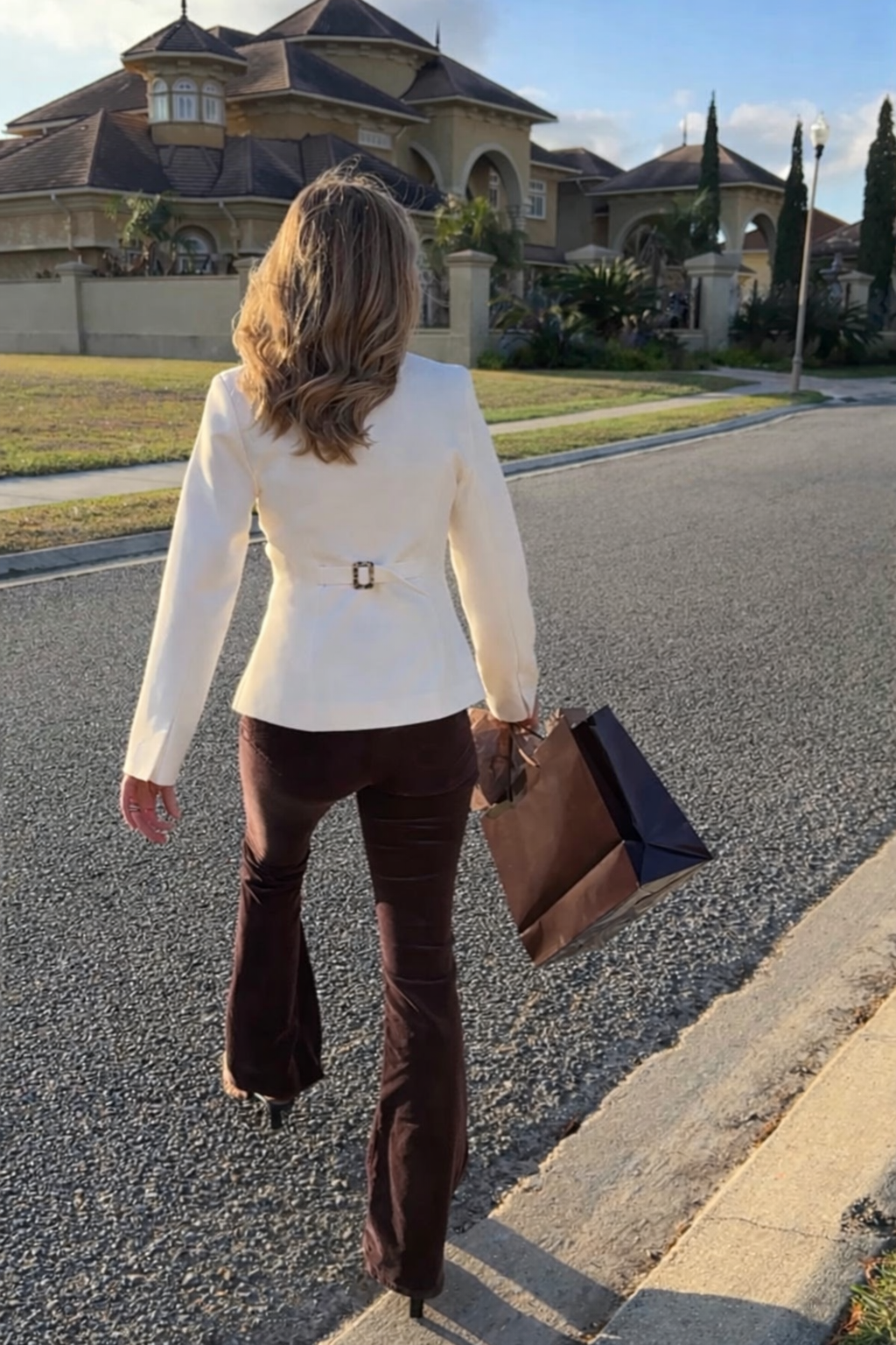 White Button Up Blazer Top