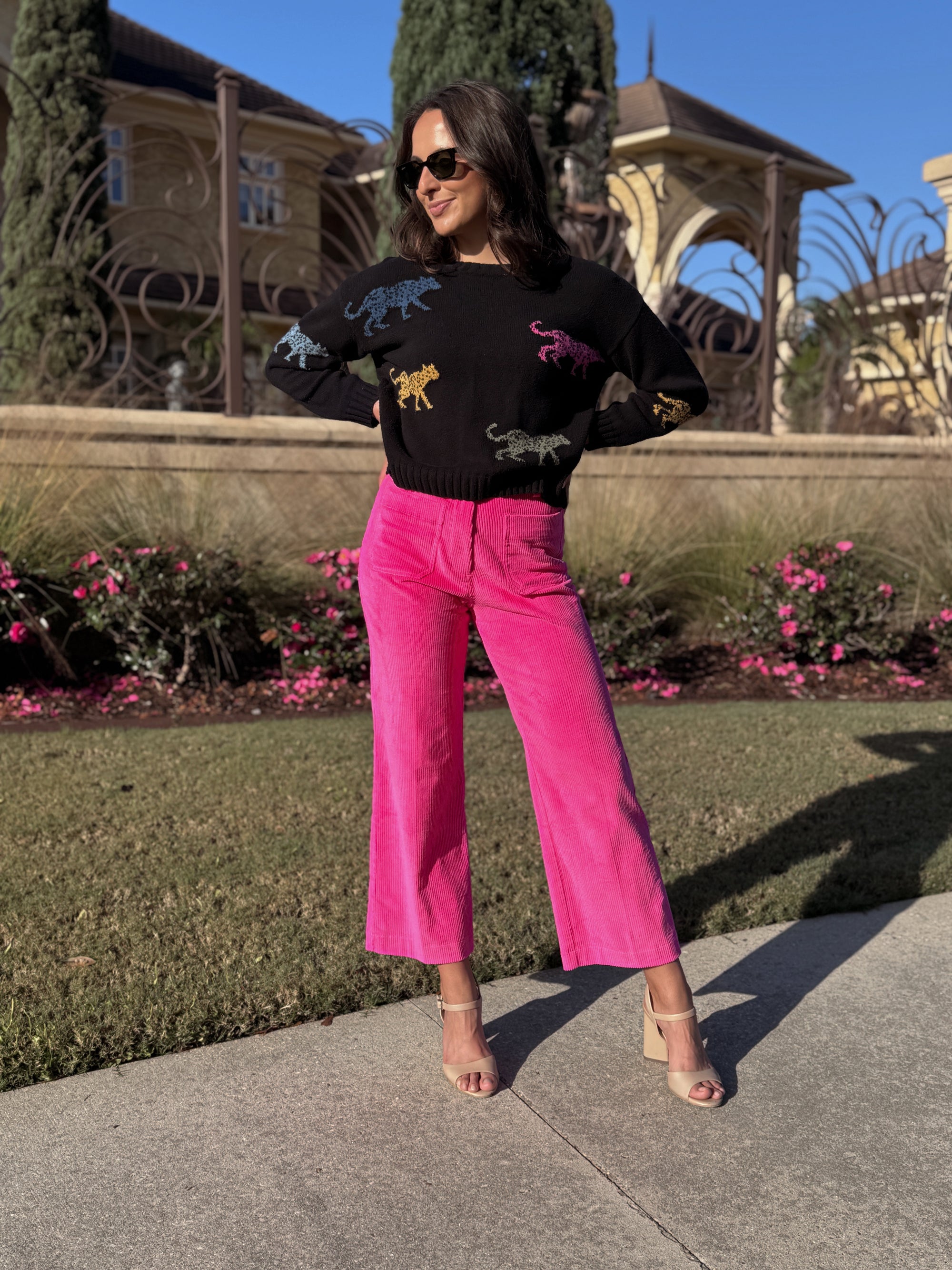 NWT Vilagallo Pink Corduroy Denim