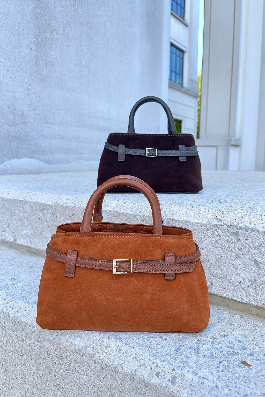 Chestnut - Italian Suede Handbag
