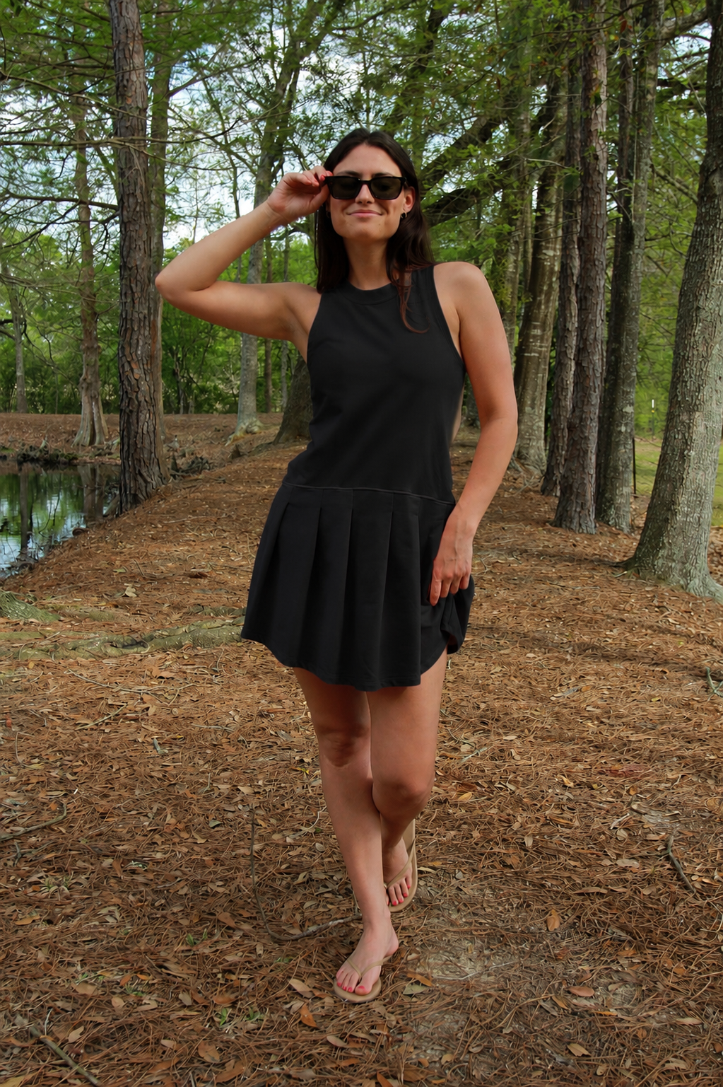 We Are Sundays - Black Pleated Mini Dress