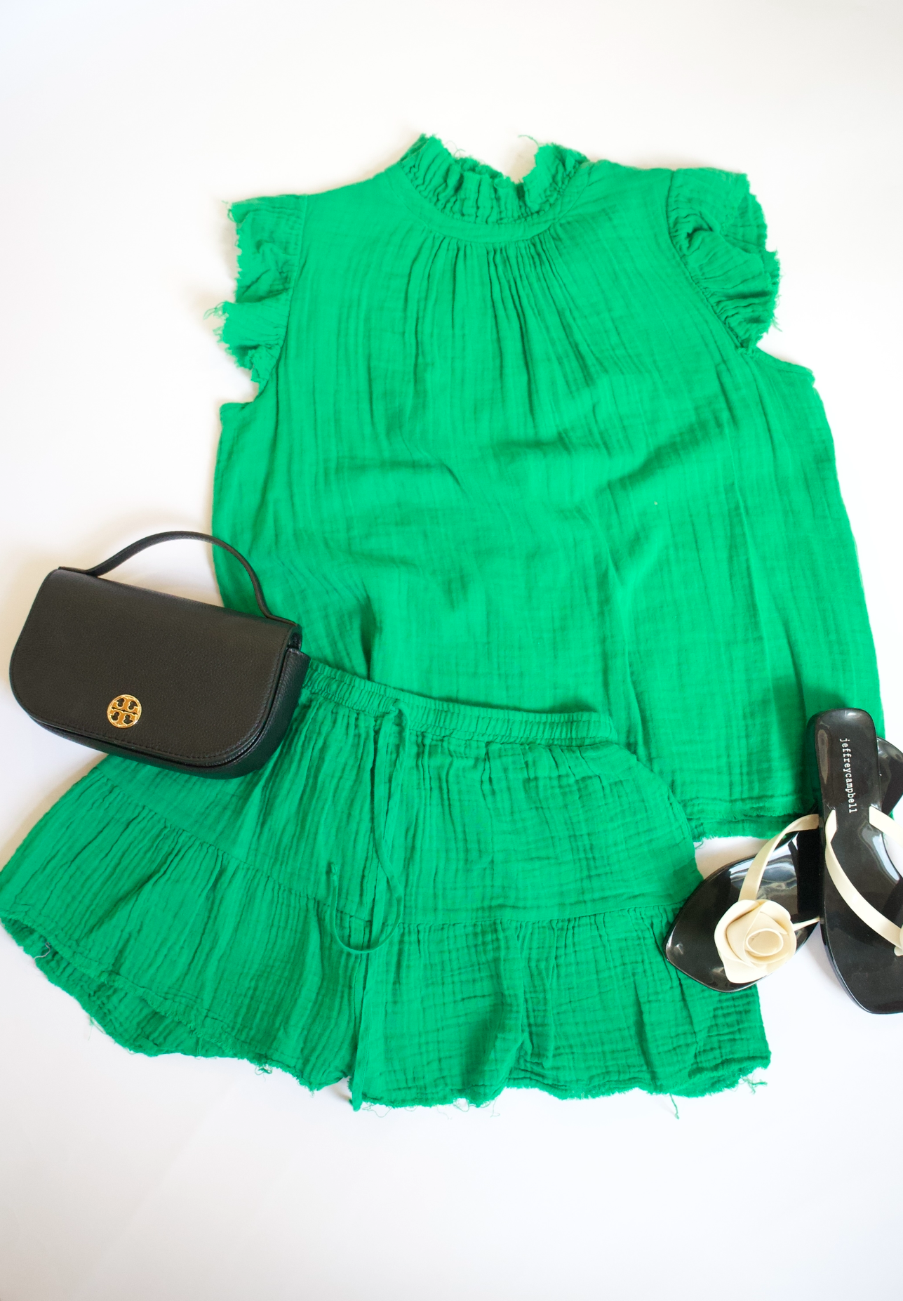 Stark X Green Gauze Shorts