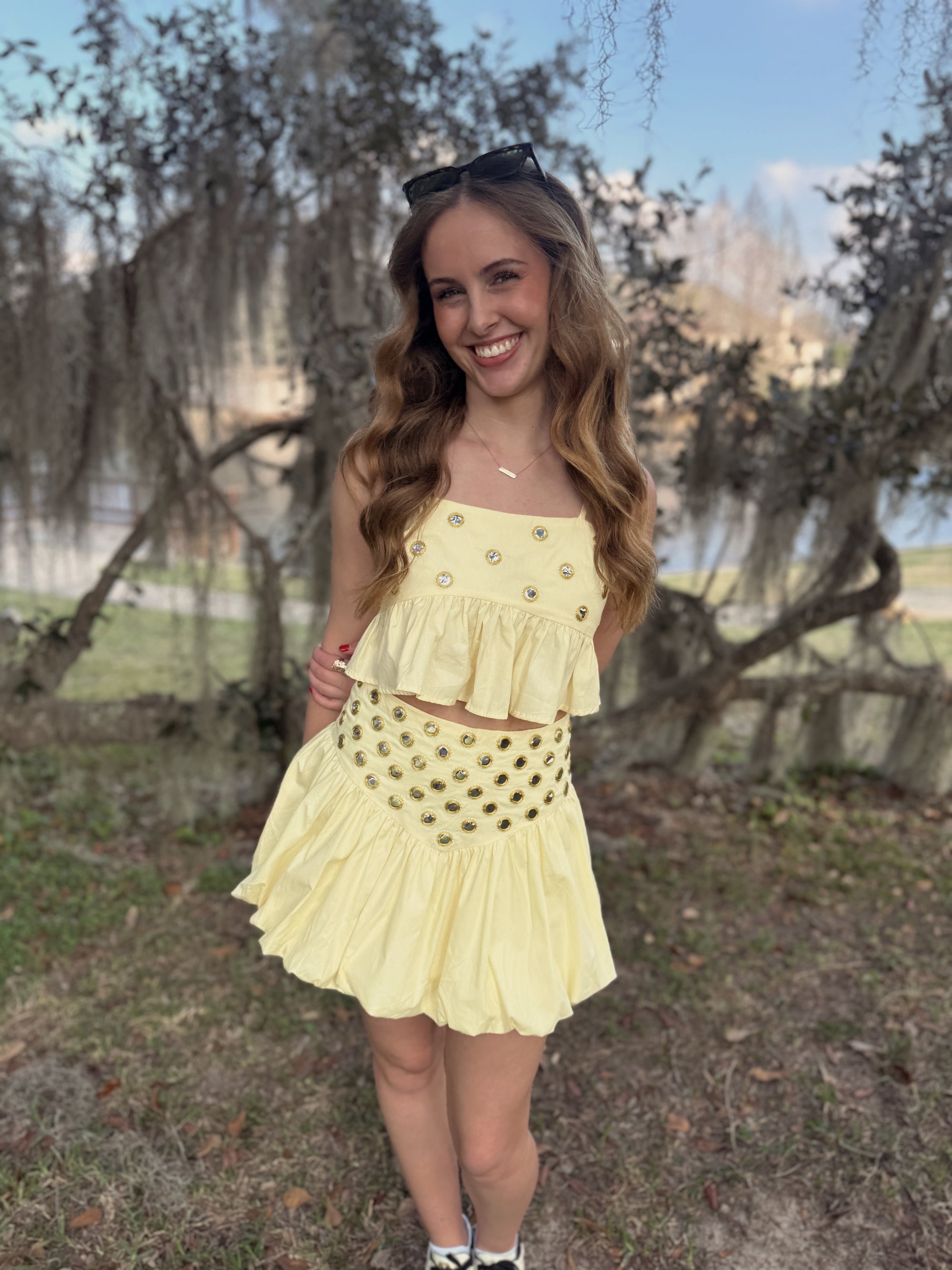 Yellow Bubble Skirt Set