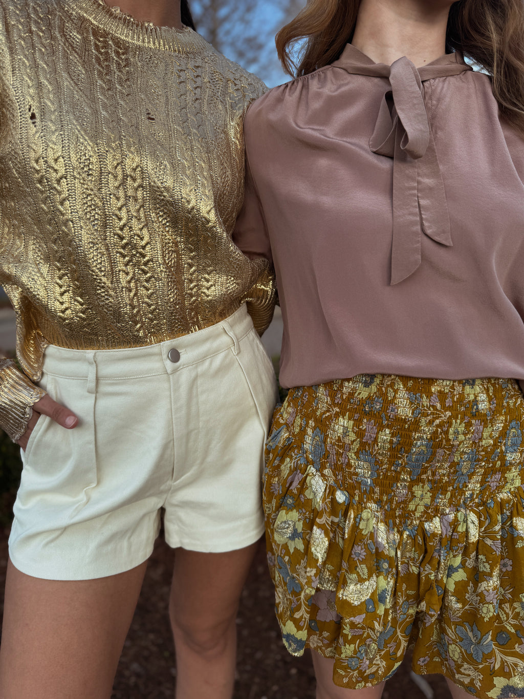 NWT Distressed Gold Sweater