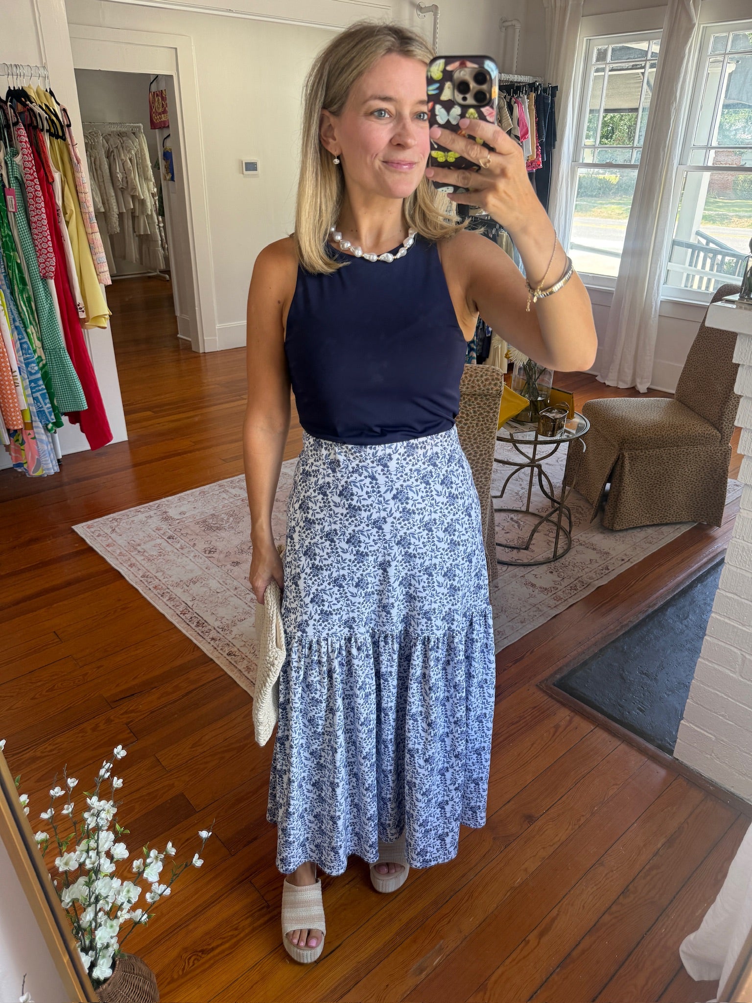 Smith and Quinn Faye Skirt Navy and White