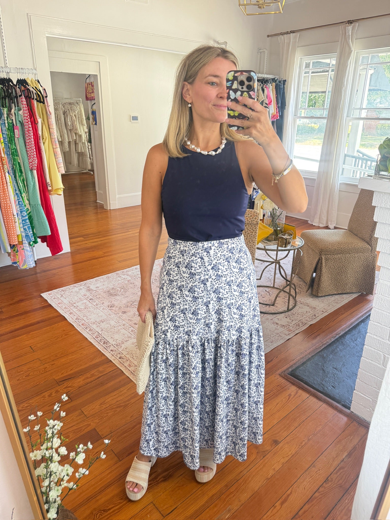 Smith and Quinn Faye Skirt Navy and White